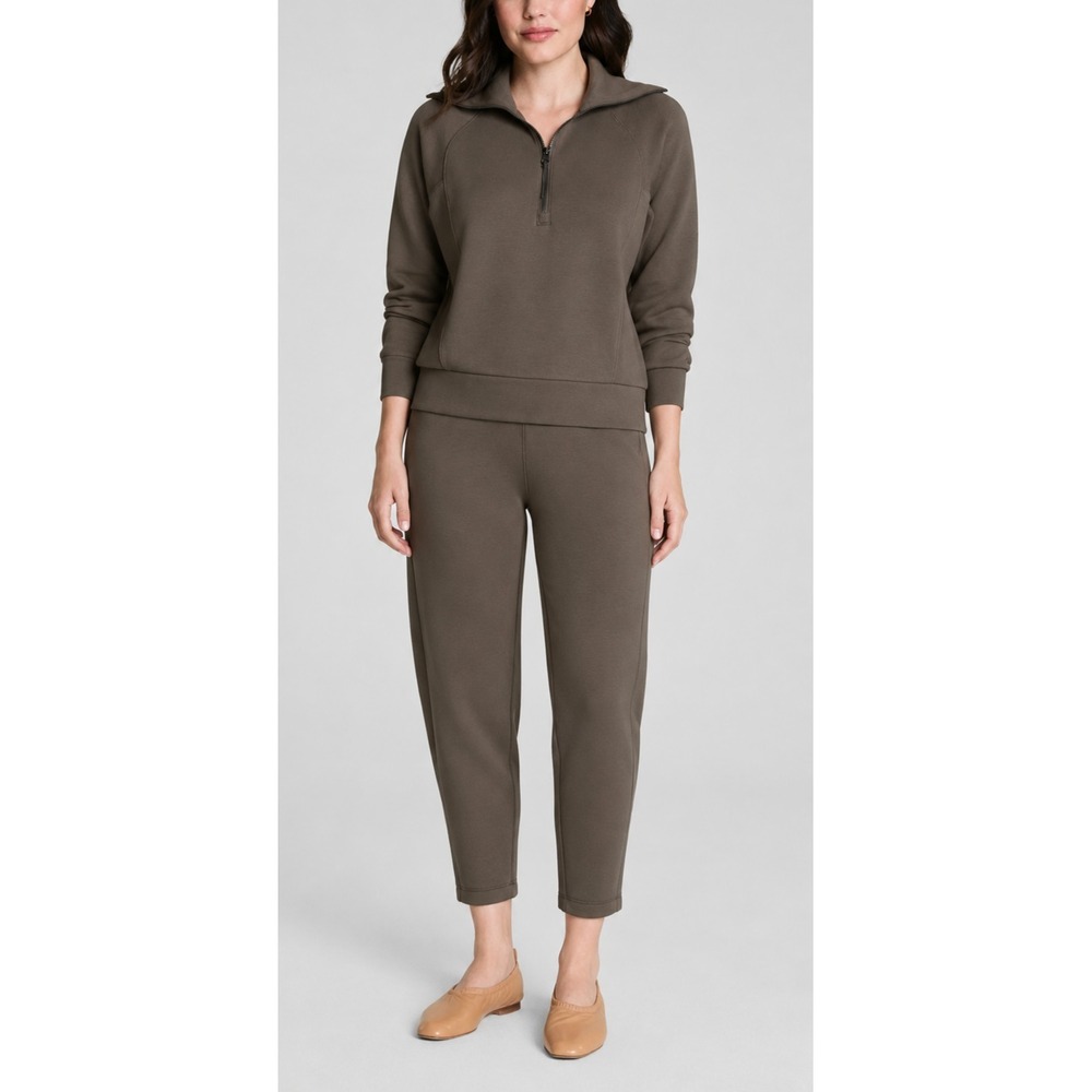 Spanx AirEssentials SET Half Zip Sweatshirt & Barrel Leg Pant Mineral Size Small - Picture 16 of 16